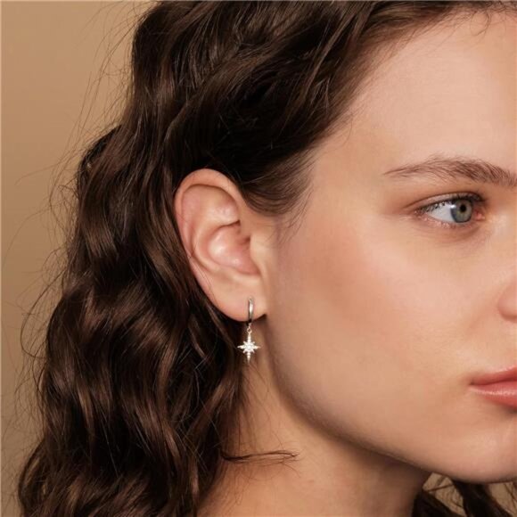 14K Gold Plated Sterling Silver Post Lightweight Drop/Dangle Huggie Earrings - Picture 2 of 6